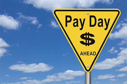 Pay Day Ahead Road Sign