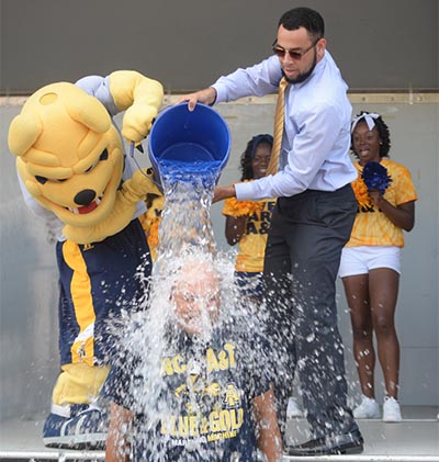Chancellor Harold L. Martin Sr. take the ALS Ice Bucket Challenge