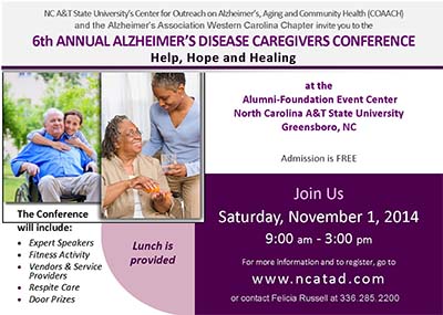 Caregivers Education Conference on Saturday, Nov. 1