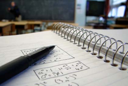 Notepad in classroom
