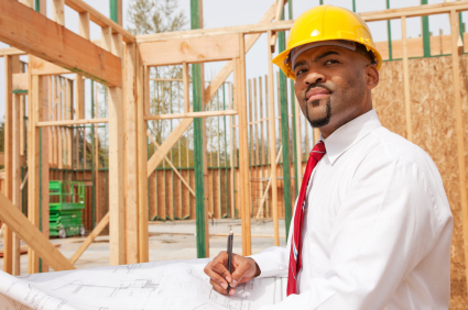 Engineer wearing hard hat