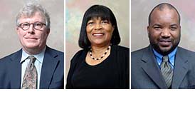 Drs. George Stone (left), Linda Silver Coley (middle) and Roland Leak (right)