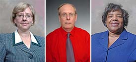 Dr. Lyubov A. Kurkalova (left), Dr. Keith Schimmel (middle), Dr. Vereda J. Williams (right)