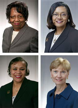 Top Left: Dr. Rosa S. Purcell, Top Right: Dr. Valerie Giddings, Bottom Left: Dr. Shirley Hymon-Parker, Bottom Right: Dr. Jane Walker