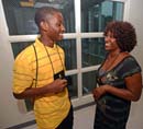 Alumna Mia Ford and son Devin Bowden 