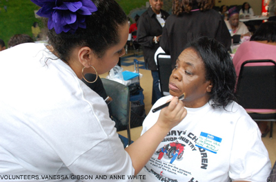 Volunteers Vanessa Gibson and Anne White