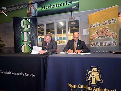 Randy Parker, president of GTCC and Chancellor Harold L. Martin, Sr. of N.C. A&T