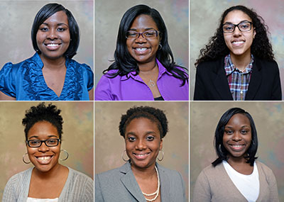 Top left to right:  Monique Davis, Shelby Kilgore, Rashida Scott-Bottom left to right: Tiffanie Smith, April Burrage, Briea Curington 