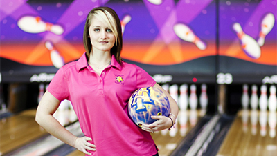 Sophomore Emily Strombeck of the North Carolina A&T bowling team