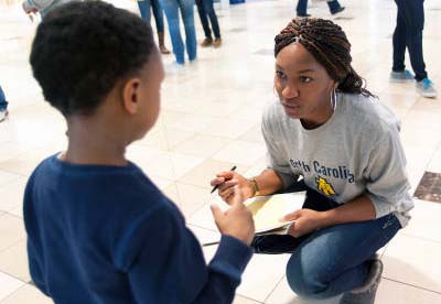 The North Carolina A&T softball team participated in a day of service.