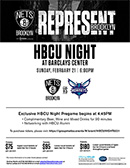 HBCU Night with the Charlotte Hornets flyer