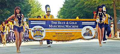 The North Carolina A&T Blue and Gold Marching Machine