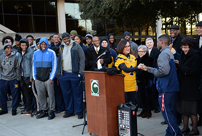 Mayor Vaughan and the MEAC Championship - N.C. A&T Football Team