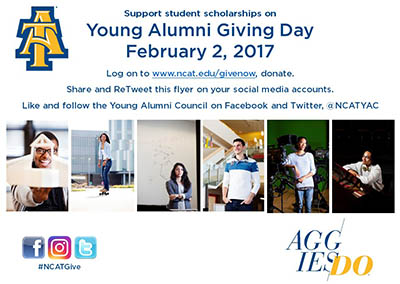 Young Alumni Day of Giving Flyer information