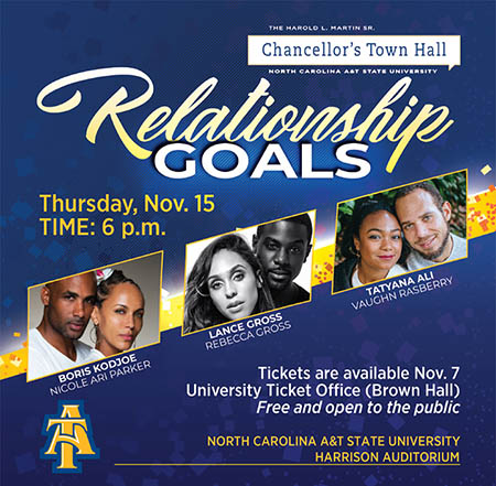Chancellor’s Town Hall at N.C. A&T to Focus on Healthy Relationships with Celebrity Couples