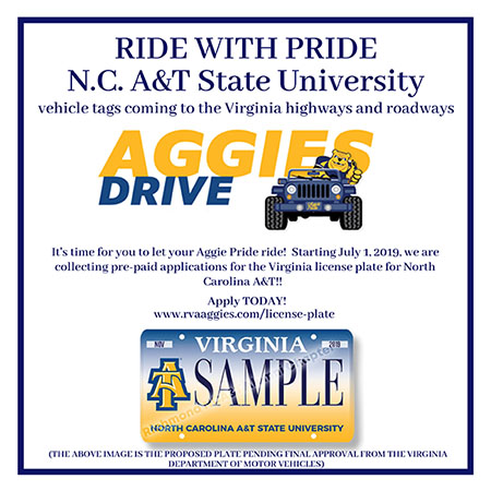 N.C. A&T Collegiate License Plate Coming Soon to the State of Virginia