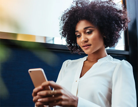 Woman holding a phone