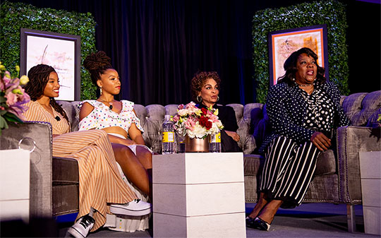 Actresses Chloe X Halley, Jasmine Guy and Loretta Davis take part in a panel discussion at N.C. A&T. 