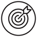 Impact arrow in bullseyes icon